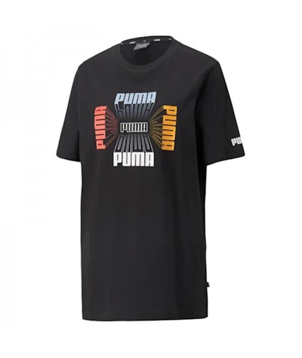 Camiseta Puma Logo Repeat Negro Hombre